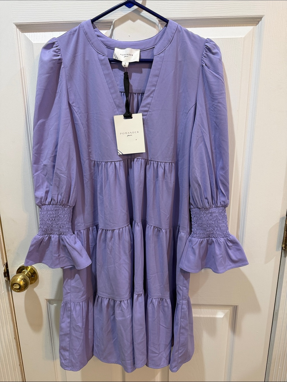 Pomander Tuckernuck Lilac Tiered V-Neck Women's Top